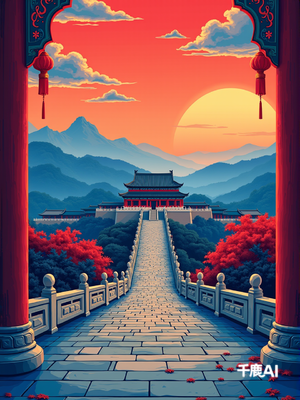 国风建筑背景