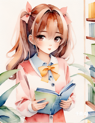 水彩，女孩