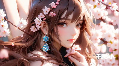 樱花树下, 肖像画,