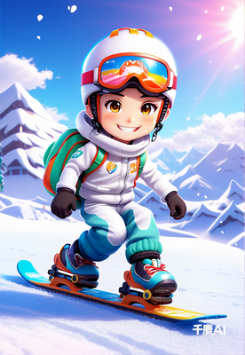 滑雪男孩