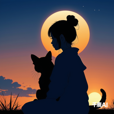 女孩与猫