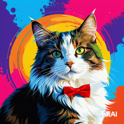 红色领结艺术猫猫